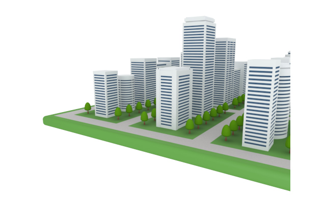 不動産 / 賃貸アパート / 植木 - 住宅/イラスト/マンション/ビル/写真/フリー素材/人物