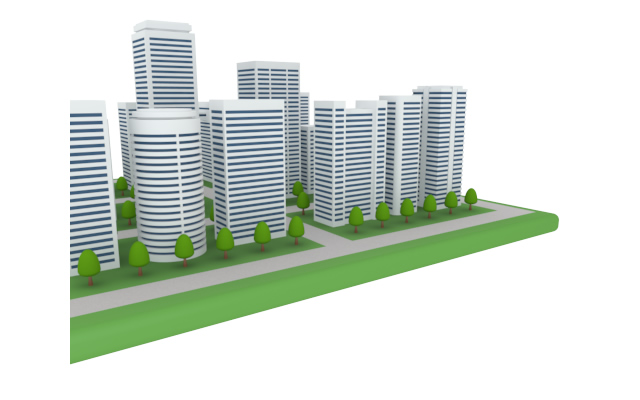 マンション / 集合住宅 - 住宅/イラスト/マンション/ビル/写真/フリー素材/人物