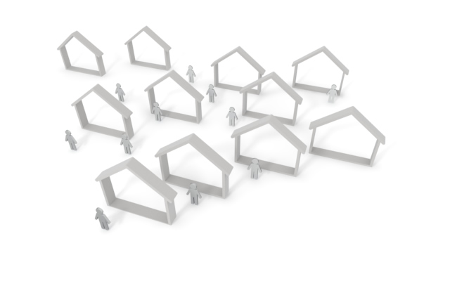人物 / 集合住宅 - 住宅/イラスト/マンション/ビル/写真/フリー素材/人物