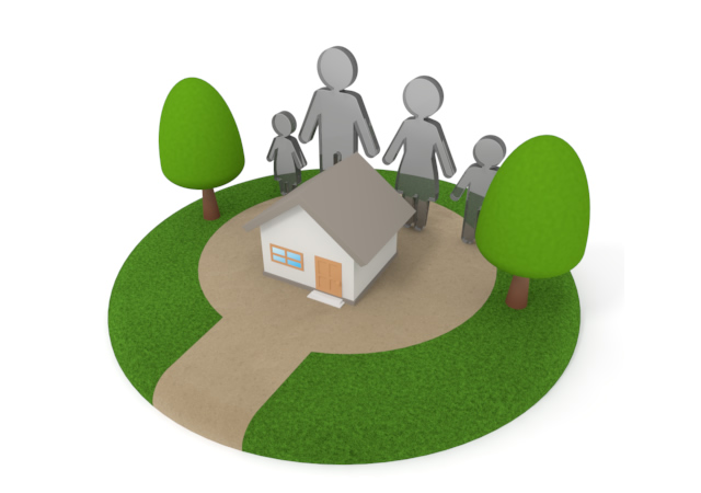 分譲住宅 / 注文住宅 / ファミリー - 住宅/イラスト/マンション/ビル/写真/フリー素材/人物