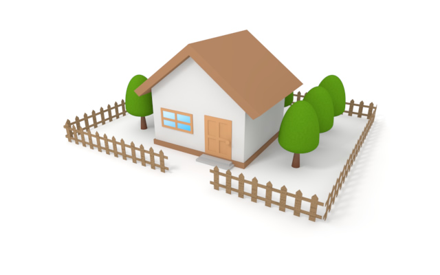 一軒家 / 不動産 - 住宅/イラスト/マンション/ビル/写真/フリー素材/人物