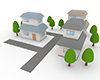 住宅 | 賃貸 | マイホーム | 購入 | 生活 | 白バック | 木々 - 不動産イラスト｜住宅・人物｜フリー素材