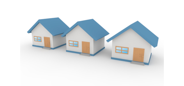 一列 / 住居 / 並び - 住宅/イラスト/マンション/ビル/写真/フリー素材/人物