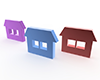 家ロゴ | 住宅 | 分譲 | 新築 | 赤色 | 紫 | 3DCG - 不動産イラスト｜住宅・人物｜フリー素材