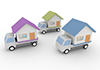 引越 | トラック | 引っ越し | 移動 | マイホーム | 新生活 | 白バック - 不動産イラスト｜住宅・人物｜フリー素材