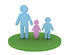 父子家庭 | 娘 | 息子 | パパ | 父親 | 緑 | 家族 - 不動産イラスト｜住宅・人物｜フリー素材