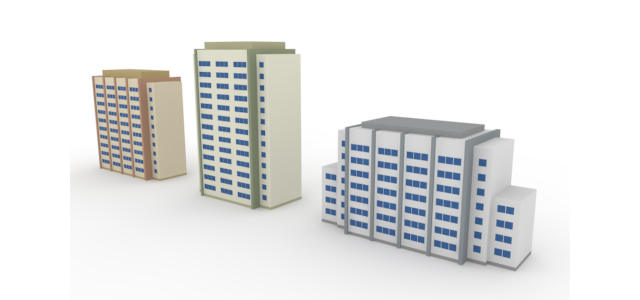 不動産 / 分譲 / 立体 - 住宅/イラスト/マンション/ビル/写真/フリー素材/人物