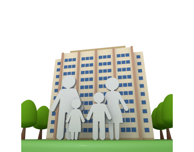 火災保険 / 損失 / 家屋倒壊 - 住宅/イラスト/マンション/ビル/写真/フリー素材/人物