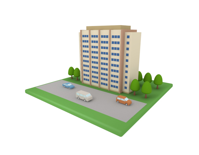 地震保険 / 住宅保険 - 住宅/イラスト/マンション/ビル/写真/フリー素材/人物