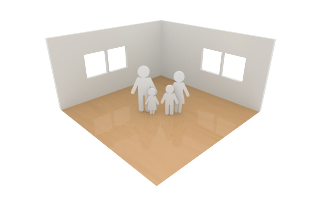 幸せ / マイホーム - 住宅/イラスト/マンション/ビル/写真/フリー素材/人物