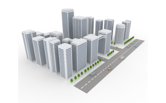 不動産 / 賃貸アパート / 植木 - 住宅/イラスト/マンション/ビル/写真/フリー素材/人物