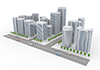 ビジネス街 | 都市 | 町並み | 車 | ビル | 建物 | 3DCG - 不動産イラスト｜住宅・人物｜フリー素材