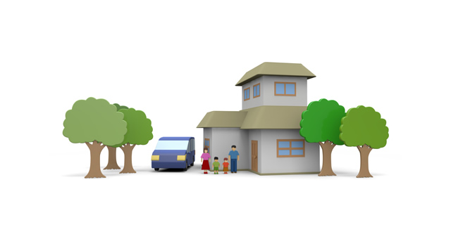 不動産 / 分譲 / 立体 - 住宅/イラスト/マンション/ビル/写真/フリー素材/人物