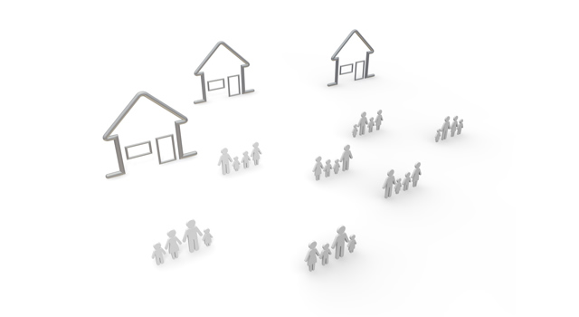 町並み / 住宅 - 住宅/イラスト/マンション/ビル/写真/フリー素材/人物