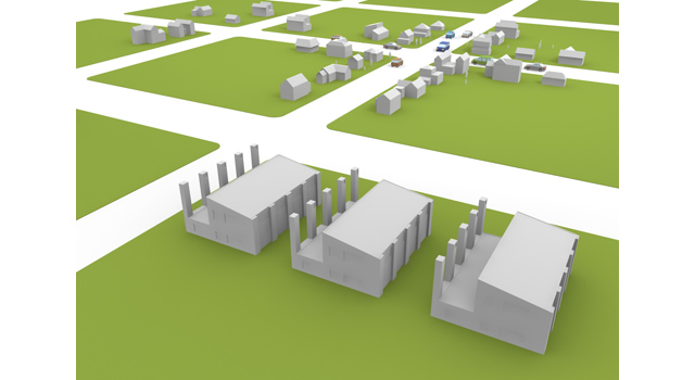 運輸業 / 配送トラック - 住宅/イラスト/マンション/ビル/写真/フリー素材/人物