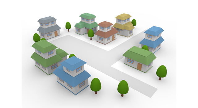 人物 / 集合住宅 - 住宅/イラスト/マンション/ビル/写真/フリー素材/人物