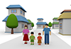 父｜母｜子供｜家族｜毎日 - ファミリー - 街｜道路/住宅街/暮らし｜暮らし｜住宅｜不動産 - 不動産イラスト｜住宅・人物｜フリー素材