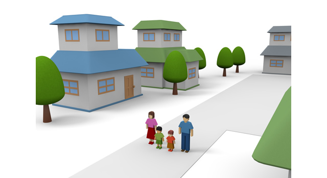 家 / 住宅 / 集合住宅 - 住宅/イラスト/マンション/ビル/写真/フリー素材/人物