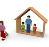 嫁 | 家 | 離婚 | 出て行く | 浮気 | 喧嘩 | 子供 - 不動産イラスト｜住宅・人物｜フリー素材