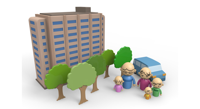 事務所 / 住居 - 住宅/イラスト/マンション/ビル/写真/フリー素材/人物