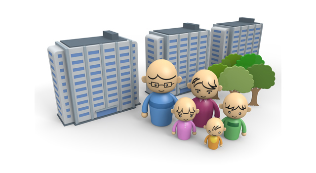 マンション / 建物 - 住宅/イラスト/マンション/ビル/写真/フリー素材/人物