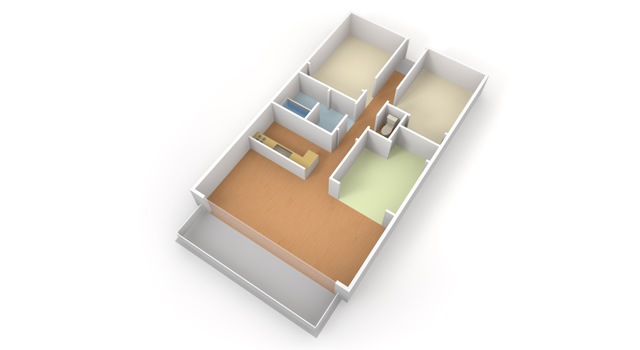 物件 / 集合住宅 / 横長 - 住宅/イラスト/マンション/ビル/写真/フリー素材/人物