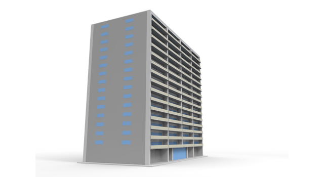 共同住宅 / 損害 - 住宅/イラスト/マンション/ビル/写真/フリー素材/人物