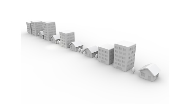 町並み / 住宅 - 住宅/イラスト/マンション/ビル/写真/フリー素材/人物