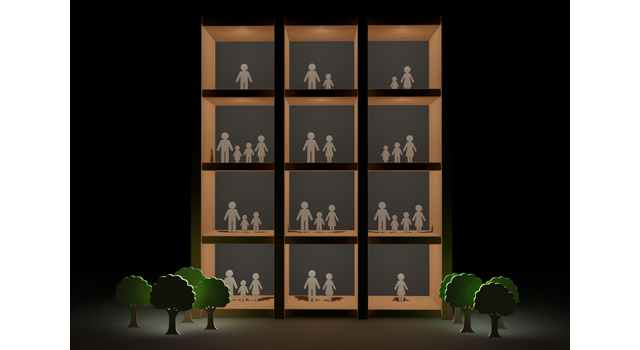 幸せ / マイホーム - 住宅/イラスト/マンション/ビル/写真/フリー素材/人物