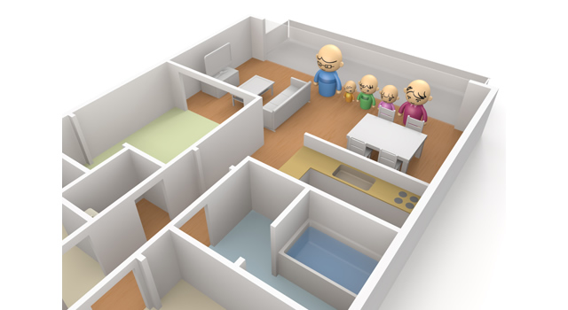 デザイナーズマンション / 中層マンション - 住宅/イラスト/マンション/ビル/写真/フリー素材/人物