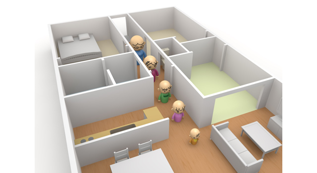 デザイナーズ物件 / 引越トラック - 住宅/イラスト/マンション/ビル/写真/フリー素材/人物