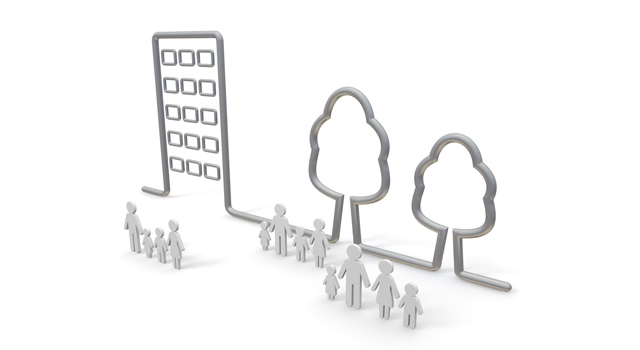 町並み / 住宅 - 住宅/イラスト/マンション/ビル/写真/フリー素材/人物