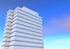 青空｜マンション｜ビル｜タワーマンション/夕陽/天候｜高層マンション-高いビル-建設｜高級マンション｜夕焼け｜反射 - 不動産イラスト｜住宅・人物｜フリー素材