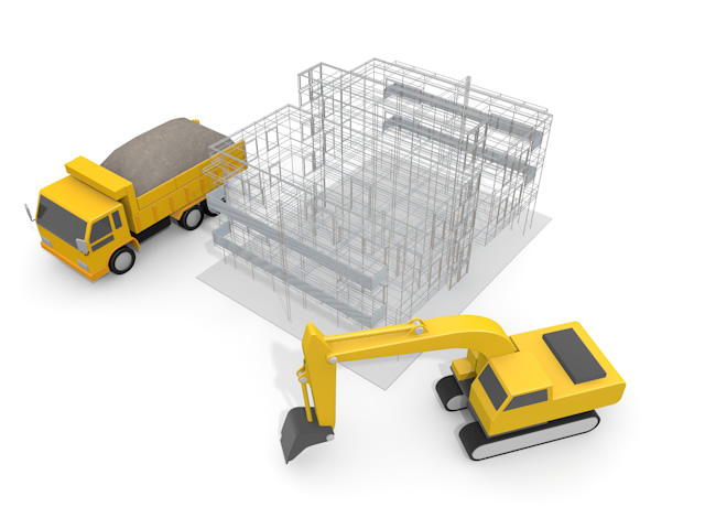 大型トラック - 住宅/イラスト/マンション/ビル/写真/フリー素材/人物