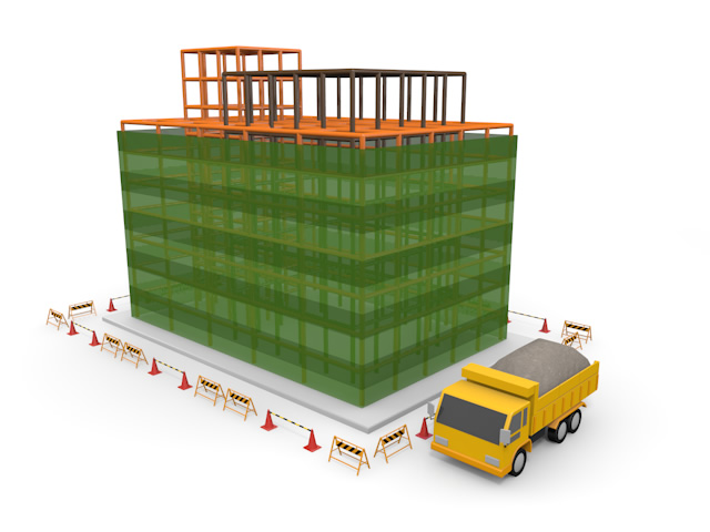 工事現場 - 住宅/イラスト/マンション/ビル/写真/フリー素材/人物