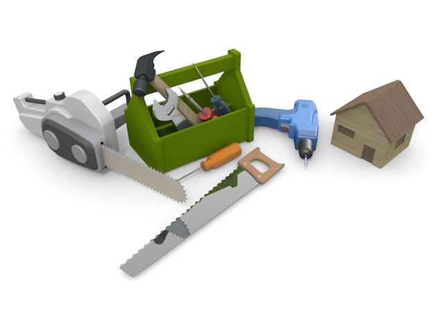 電動ノコギリ - 住宅/イラスト/マンション/ビル/写真/フリー素材/人物