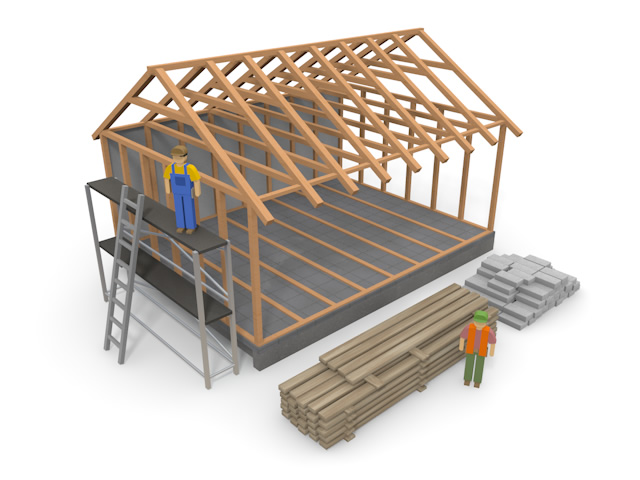 施工 - 住宅/イラスト/マンション/ビル/写真/フリー素材/人物