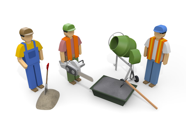 油圧ショベル - 住宅/イラスト/マンション/ビル/写真/フリー素材/人物