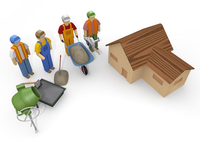 建設用リフト - 住宅/イラスト/マンション/ビル/写真/フリー素材/人物