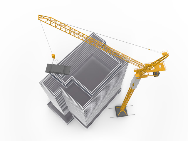 ミニショベル - 住宅/イラスト/マンション/ビル/写真/フリー素材/人物