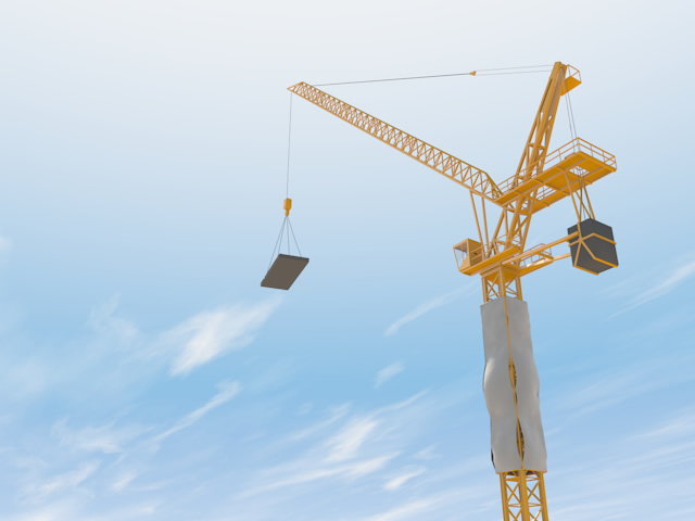 大型クレーン - 住宅/イラスト/マンション/ビル/写真/フリー素材/人物