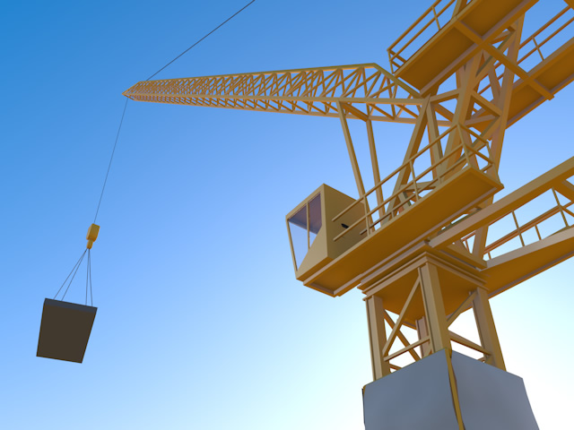 大型クレーン - 住宅/イラスト/マンション/ビル/写真/フリー素材/人物