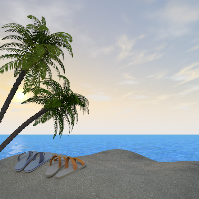 海｜ヤシの木｜夕暮れ - 永久無料/トラベル/観光/イラスト/写真/休み/フリー素材/フォト/旅/ダウンロード