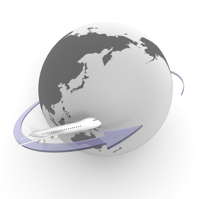 飛行機｜地球｜アジア - 永久無料/トラベル/観光/イラスト/写真/休み/フリー素材/フォト/旅/ダウンロード