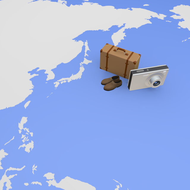 旅行カバン｜日本地図｜カメラ - 永久無料/トラベル/観光/イラスト/写真/休み/フリー素材/フォト/旅/ダウンロード