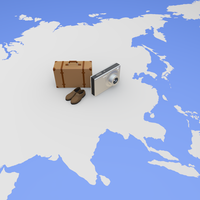 世界地図｜旅行カバン｜カメラ - 永久無料/トラベル/観光/イラスト/写真/休み/フリー素材/フォト/旅/ダウンロード