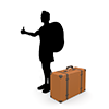 ヒッチハイク｜男性 - 観光旅行｜無料イラスト素材