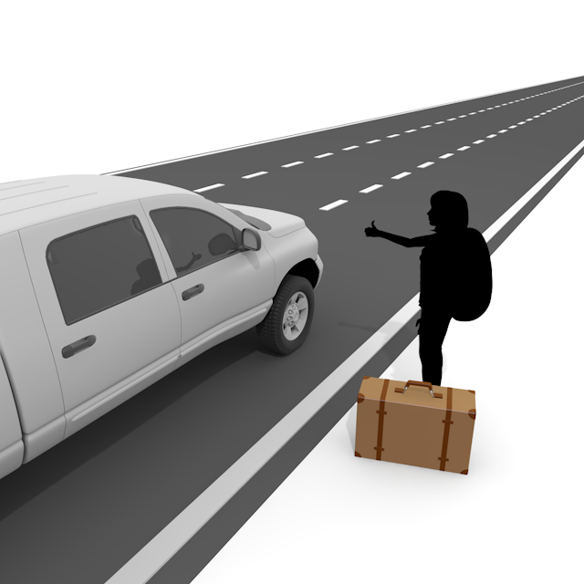 ヒッチハイク｜女性｜自動車 - 永久無料/トラベル/観光/イラスト/写真/休み/フリー素材/フォト/旅/ダウンロード