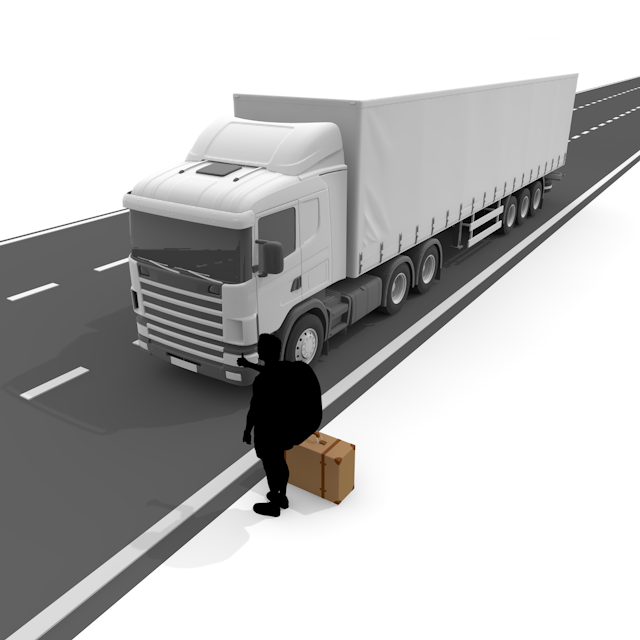 男性｜ヒッチハイク｜トラック - 永久無料/トラベル/観光/イラスト/写真/休み/フリー素材/フォト/旅/ダウンロード