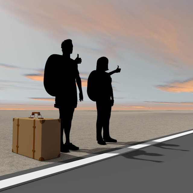 ヒッチハイク｜旅人 - 永久無料/トラベル/観光/イラスト/写真/休み/フリー素材/フォト/旅/ダウンロード